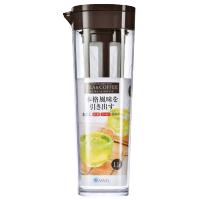 ASVEL 日本冷水壶夏凉开水杯耐高温家用 ASVEl大容量塑料果汁杯柠檬茶壶 1.1L带过滤 棕色