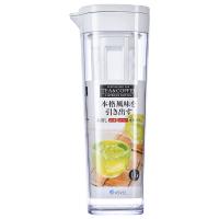 ASVEL 日本冷水壶夏凉开水杯耐高温家用 ASVEl大容量塑料果汁杯柠檬茶壶 1.1L带过滤 白色