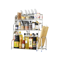 [规格:长:40cm 宽:22cm 高:43cm]不锈钢厨房置物架调味料架用品刀架多层油盐酱醋收纳储物架