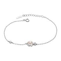 京润珍珠 旋转爱 摩洛哥风情系列银S925淡水珍珠手链珠宝宠自己送妈妈