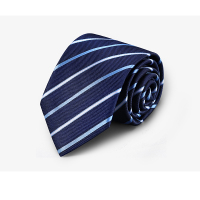 蓝色商务箭头型条纹领带(4条起送)