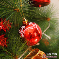 东龙浩宇 圣诞节装饰品圣诞树小挂件多多包挂饰彩球橱窗圣诞吊球亮光圣诞球 31*15cm1桶装