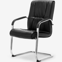 OFFEEL 电脑椅 家用弓形会议椅办公椅子培训室黑色皮椅 弓架椅BT-5107 单个装
