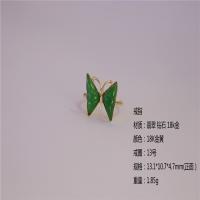 EIGHT FOOK 弄蝶 戒指 翡翠 钻石 18K金13号戒圈 一流精工耳坠金镶玉 单个价