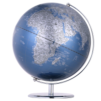 得力 地球仪(蓝色)(1只/彩盒) 2186 金属漆地球仪 万向/单轴地球仪 办公用品教学(2只起订,低于起订量不发货)