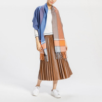 鄂尔多斯ERDOS 秋冬水纹格女款披肩