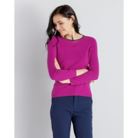 鄂尔多斯ERDOS 纯山羊绒圆领装饰女式羊绒衫