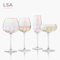 英国LSA Pearl彩虹高脚杯红酒杯子香槟杯 渐变色玻璃葡萄酒杯手工 碟形香槟杯300ml