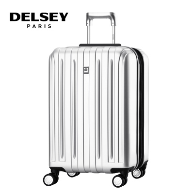 法国DELSEY大使牌拉杆箱万向轮行李密码旅行硬箱子207380111 银灰色 25英寸