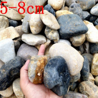 (ZD) 黑色鹅卵石黑雨花石石子园林道路用石子黑色铺路石头 混色5-8公分 单位:立方米