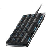 T20有线USB迷你数字小键盘青轴 自主可换轴 22键办公机械键盘 白色