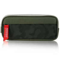 得力 笔袋(橄榄绿) 66764 学生笔袋文具盒大容量多功能学生铅笔袋(96只起订,低于起订量不发货)