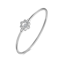 925银手镯纯银手环灵动星星手镯生日礼物