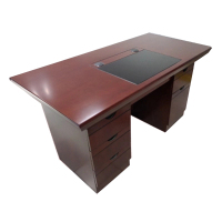 超创 办公家具公桌贴皮油漆办公桌1.4米*70cm 红木色