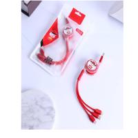 乐默(LOOMOO) 伸缩数据线三合一type-c适用苹果vivo华为小米安卓手机通用多功能一拖三充电器快速单根装