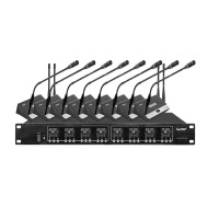 海天(HTDZ)HT-868A 一拖8无线会议话筒鹅颈式麦克风(红外对频 抗干扰 无杂音 声音清)