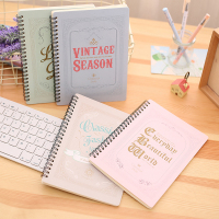 得力(deli)LA560-02复古 线圈本A5记事本60页笔记本学生练习本子螺旋本. 5本装