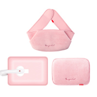 南极人热水袋充电暖腰带暖肚子注水暖贴宝宝毛绒可爱女韩版暖手宝充电暖水袋电热宝小腹部 公主粉-暖腰带+热水袋+外套