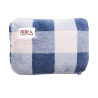 南极人热水袋充电注水暖肚子格子毛绒暖手宝宝暖腹暖腰宫暖电热宝可爱萌女韩版 格子蓝[加厚毛绒 安全防爆]