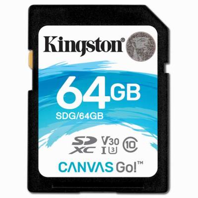 金士顿(Kingston) SD卡64G 兰卡 U3 V30 SDG/64G(读90m/s写45m/s)