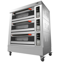 圣托三层六盘电烤箱商用连锁蛋糕面包披萨大型电烘炉电脑版大烤炉
