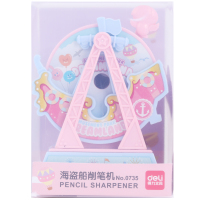 得力0735海盗船削笔机(混)手摇削笔器 多功能转笔刀 办公文具(单只价格,100只起订)