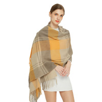 围巾 彩格纯羊毛大围巾D3017(100条起订,不够起订数不发货)