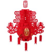 东龙浩宇平安春福宫灯50*30*30CM DIY新年喜庆装饰挂饰 春节商场布置用品宫灯