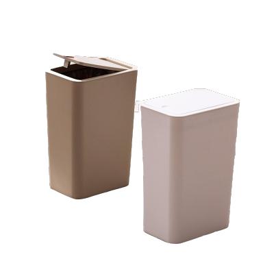 茶花垃圾桶家用大号弹盖式分类创意办公室客厅卧室带盖创意塑料桶北欧窄纸篓