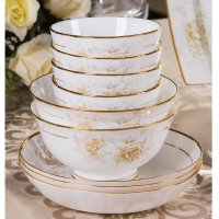 顺胜 高档奢华陶瓷碗碗盘碗筷盘子碗 58头