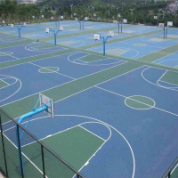 篮球场室内外篮球场施工运动场地面弹性 球场材料 含画线 含施工维护 每平米价格含损耗