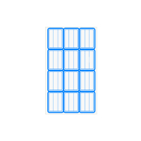 沪花4横3竖自粘性标贴(蓝色/内二线/10张/本)28*40mm/12个(10本装)