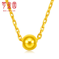 梦金园 足金999黄金项链黄金套链时尚女士锁骨链素链女士计价 黄金首饰