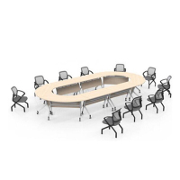 富和美(BNF)办公桌培训桌条桌移动带轮子条桌折叠会议桌