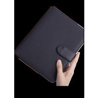 齐心 A5活页笔记本 会议记录本简约办公用品记事本六孔可拆卸皮面工作笔记本子