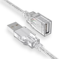 UC-2030 USB延长线公对母 3米 透明 电脑usb加长线/延长线 USB2.0连接线 无线网卡U盘延长线