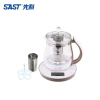 先科(SAST) XH-801D棕白色养生壶家用玻璃电煮茶壶泡奶壶全自动加厚煮茶器多功能养身烧水壶