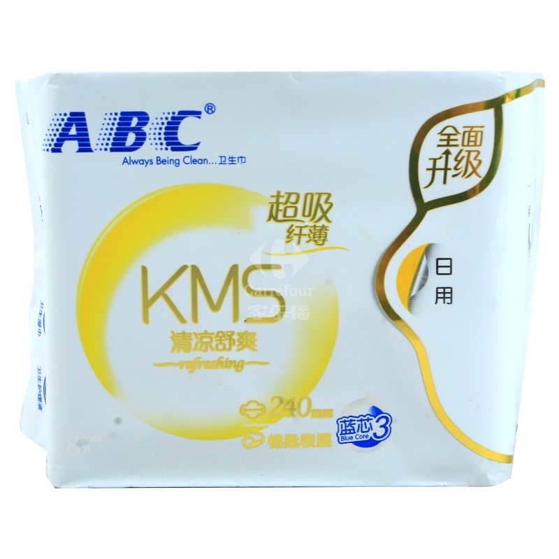 ABC卫生巾日用纤薄棉柔240mm*8片 姨妈巾K11