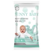 SunnyBaby自营智柔泡泡亲肤干爽纸尿裤L号大码(9-14KG以上)6片试用装
