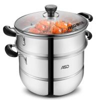 爱仕达 蒸锅 不锈钢锅 双层蒸锅 电磁炉蒸锅 蒸馒头锅具 蒸笼 QVL1526(WG)
