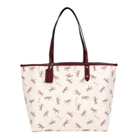 COACH 蔻驰 奢侈品 欧美时尚女士白色印花皮革手提单肩双面托特包 F78729 IMCAH