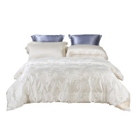 水星家纺3002 蚕丝被 单双人100%蚕丝被芯被褥 国色天香蚕丝春秋被(漂白色) 220x240cm(套)