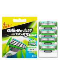 吉列(GILLETTE)锋速3敏锐刀片(4片装)(单位:个)