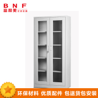 富和美(BNF)通玻文件柜铁皮柜大器械柜档案柜办公资料柜铁柜子员工柜玻璃门带锁办公柜储物柜900L*400W*1850H