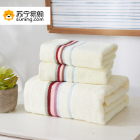 恒源祥家纺浴巾纯棉柔软纯色男士女士吸水大毛巾HYX003MJ 倾心浴巾三件套 100%棉 面巾2条+浴巾1条 JU