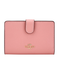 COACH 蔻驰 奢侈品 欧美时尚女士粉色皮革短款钱包钱夹 F11484 IMP02
