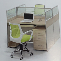 Aibik 定制款单人工位桌 带三抽移动柜、键盘托、主机托(不含椅子)长1.4米 高1.1米 深0.6米