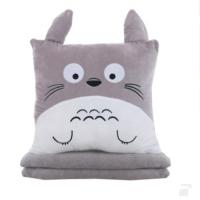 暖手抱枕公仔毛绒玩具三合一空调被子带毯子 方形龙猫约毯子1*0.8米
