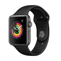 Apple Watch Series 3智能手表 GPS款 38毫米 深空灰色铝金属表壳 黑色运动型表带