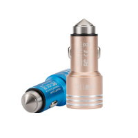 JH晶华 合金豪华车载充电器 SCP-11978 快充一拖二usb车载充电器带安全锤手机平板通用 (200个起订)